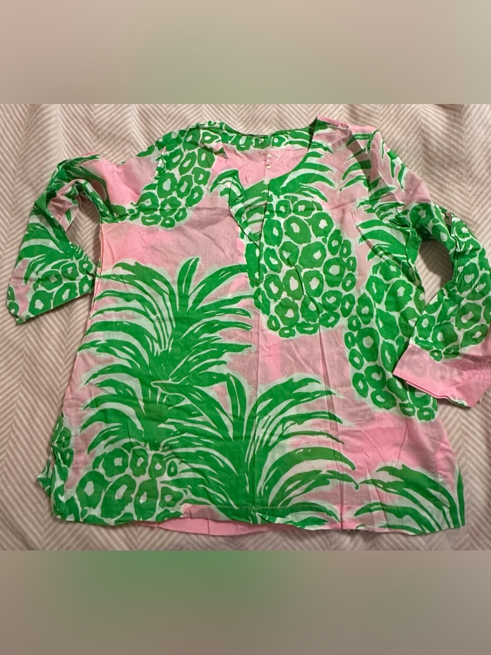Pink and Green Pineapple Print Tunic